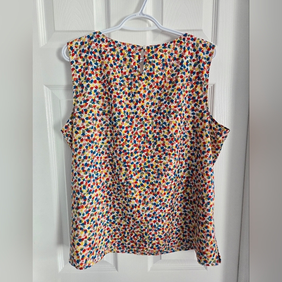 (XL) 🌈 Talbots multicolored leaf print sleeveless top - Picture 2 of 6